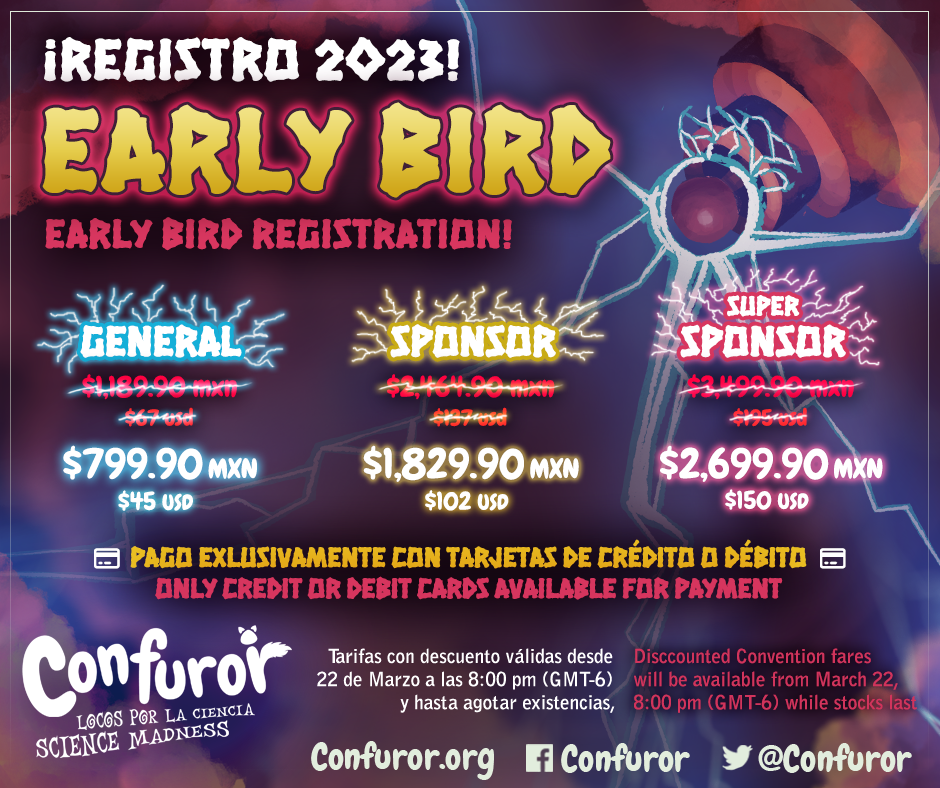 Precios del Early Bird 2023, entradas desde 799.90 pesos mexicanos.